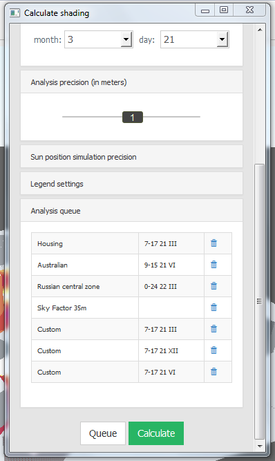 Analysis Queue in Shadow Analysis 2