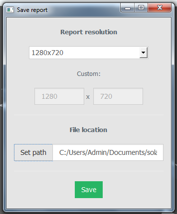 Saving a report as image file in Shadow Analysis 2